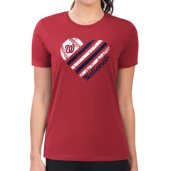 Washington Nationals G-III 4Her by Carl Banks Women's Super-Slim Fit Lightweight Heart Graphic T-Shirt Red
