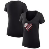 Arizona Diamondbacks G-III 4Her by Carl Banks Women's Super-Slim Fit Lightweight Heart V-Neck T-Shirt Black