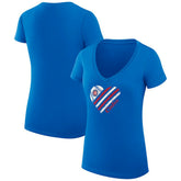 Chicago Cubs G-III 4Her by Carl Banks Women's Super-Slim Fit Lightweight Heart V-Neck T-Shirt Royal
