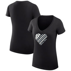 Chicago White Sox G-III 4Her by Carl Banks Women's Super-Slim Fit Lightweight Heart V-Neck T-Shirt Black