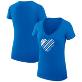 Kansas City Royals G-III 4Her by Carl Banks Women's Super-Slim Fit Lightweight Heart V-Neck T-Shirt Royal
