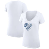 Los Angeles Dodgers G-III 4Her by Carl Banks Women's Super-Slim Fit Lightweight Heart V-Neck T-Shirt White