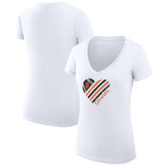 San Francisco Giants G-III 4Her by Carl Banks Women's Super-Slim Fit Lightweight Heart V-Neck T-Shirt White