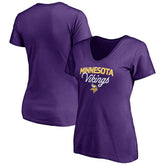 Minnesota Vikings Women's Depth Chart V-Neck T-Shirt - Purple for sale