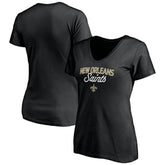 New Orleans Saints Women's Depth Chart V-Neck T-Shirt - Black online