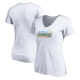 Los Angeles Chargers Women's Mascot In Bounds V-Neck T-Shirt - White outlet