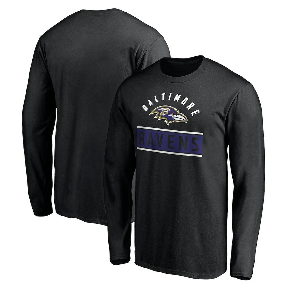 Baltimore Ravens Team Arch Knockout Long Sleeve T-Shirt - Black for sale