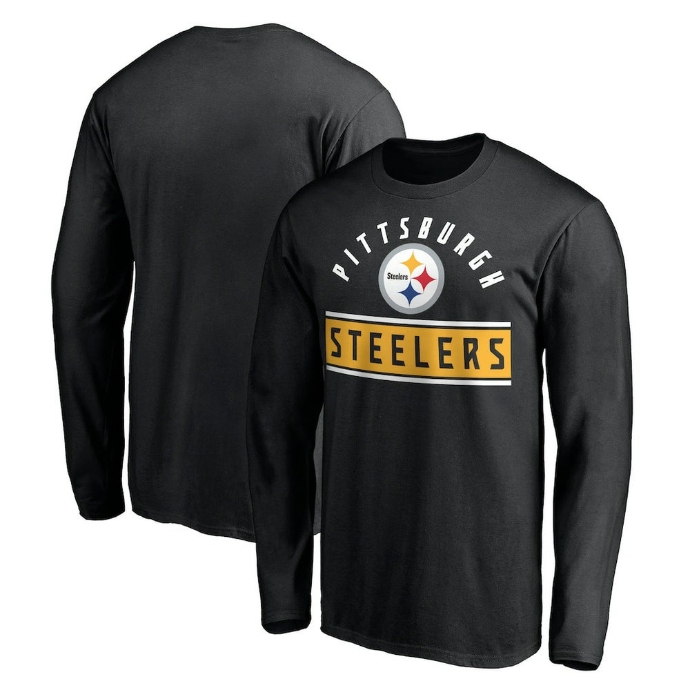 Pittsburgh Steelers Team Arch Knockout Long Sleeve T-Shirt - Black discount