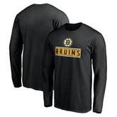 Boston Bruins Team Arch Knockout Long Sleeve T-Shirt - Black T-shirts
