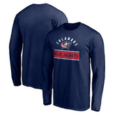 Columbus Blue Jackets Team Arch Knockout Long Sleeve T-Shirt - Navy T-shirts