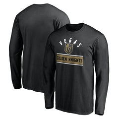 Vegas Golden Knights Team Arch Knockout Long Sleeve T-Shirt - Black T-shirts