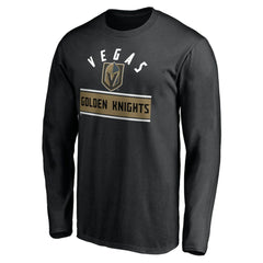 Vegas Golden Knights Team Arch Knockout Long Sleeve T-Shirt - Black T-shirts
