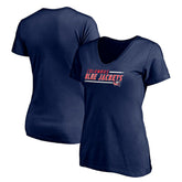 Columbus Blue Jackets Women's Mascot In Bounds V-Neck T-Shirt - Navy T-shirts