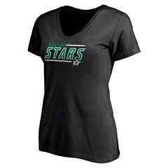 Dallas Stars Women's Mascot In Bounds V-Neck T-Shirt - Black T-shirts