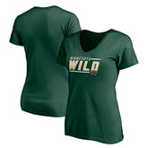 Minnesota Wild Women's Mascot In Bounds V-Neck T-Shirt - Green T-shirts