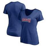 Montreal Canadiens Women's Mascot In Bounds V-Neck T-Shirt - Blue T-shirts