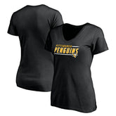 Pittsburgh Penguins Women's Mascot In Bounds V-Neck T-Shirt - Black T-shirts