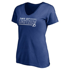 Tampa Bay Lightning Women's Mascot In Bounds V-Neck T-Shirt - Blue T-shirts