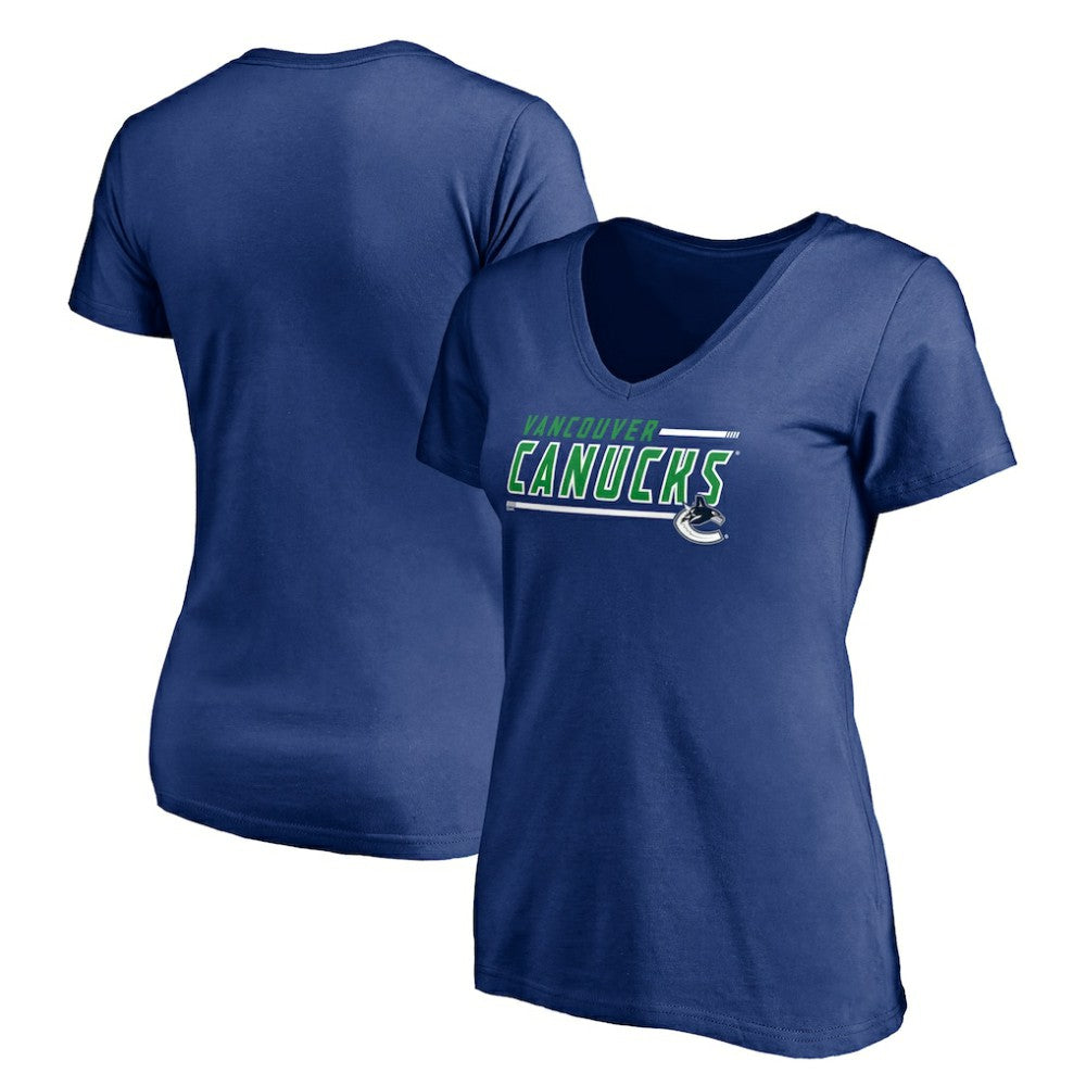 Vancouver Canucks Women's Mascot In Bounds V-Neck T-Shirt - Blue T-shirts