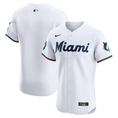 Miami Marlins Home Elite Patch Jersey White