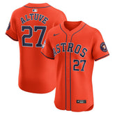 Jose Altuve Houston Astros Alternate Elite Sponsor Patch Player Jersey Orange