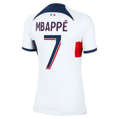 Kylian Mbappe Paris Saint-Germain Women's 2023/24 Away Stadium Replica Player Jersey - White discount