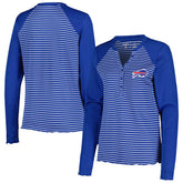 Buffalo Bills Antigua Women's Maverick Waffle Henley Long Sleeve T-Shirt - Royal discount