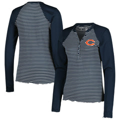 Chicago Bears Antigua Women's Maverick Waffle Henley Long Sleeve T-Shirt - Navy outlet