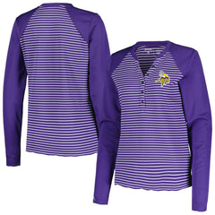 Minnesota Vikings Antigua Women's Maverick Waffle Henley Long Sleeve T-Shirt - Purple discount