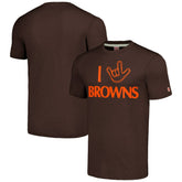 Cleveland Browns Homage Unisex The NFL ASL Collection by Love Sign Tri-Blend T-Shirt - Brown discount