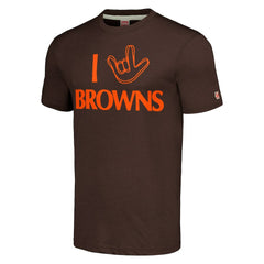 Cleveland Browns Homage Unisex The NFL ASL Collection by Love Sign Tri-Blend T-Shirt - Brown discount