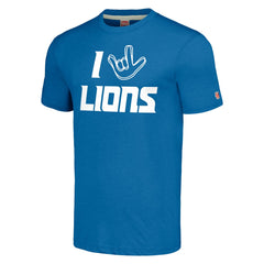 Detroit Lions Homage Unisex The NFL ASL Collection by Love Sign Tri-Blend T-Shirt - Blue outlet