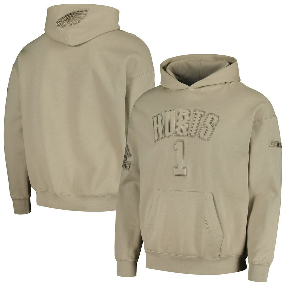 Jalen Hurts Philadelphia Eagles Pro Standard Player Name & Number Pullover Hoodie - Tan outlet