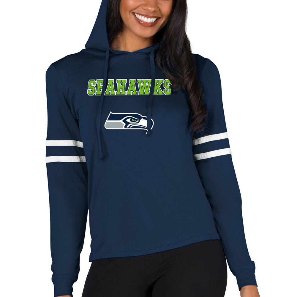 Seattle Seahawks Concepts Sport Women's Marathon Lightweight Lounge Pullover Hoodie - College Navy on sale