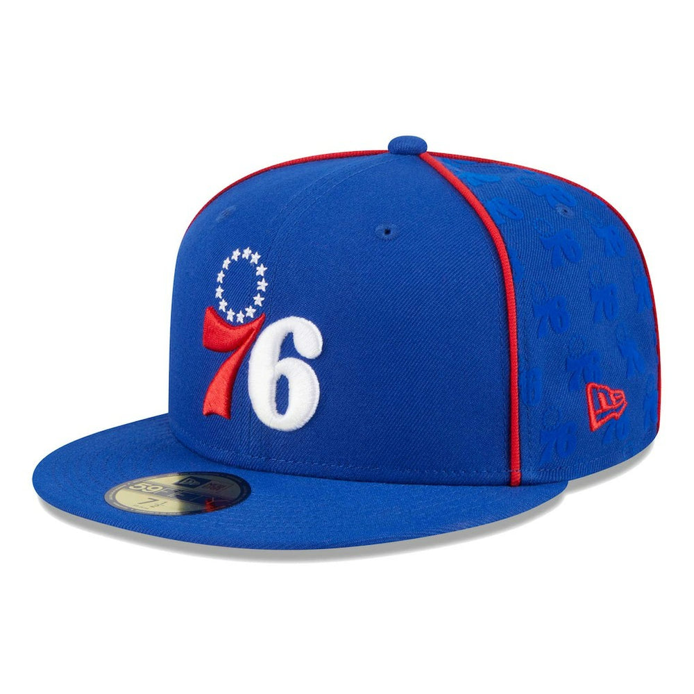Philadelphia 76ers Piped & Flocked 59Fifty Fitted Hat - Royal for sale