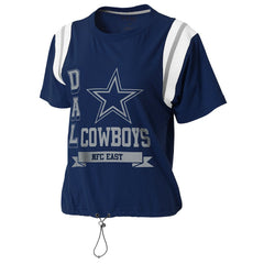 Dallas Cowboys WEAR by Erin Andrews Women's Cinched Colorblock T-Shirt - Navy on sale