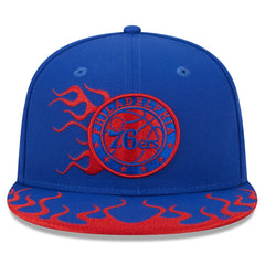 Philadelphia 76ers Rally Drive Flames 9FIFTY Snapback Hat - Royal sale