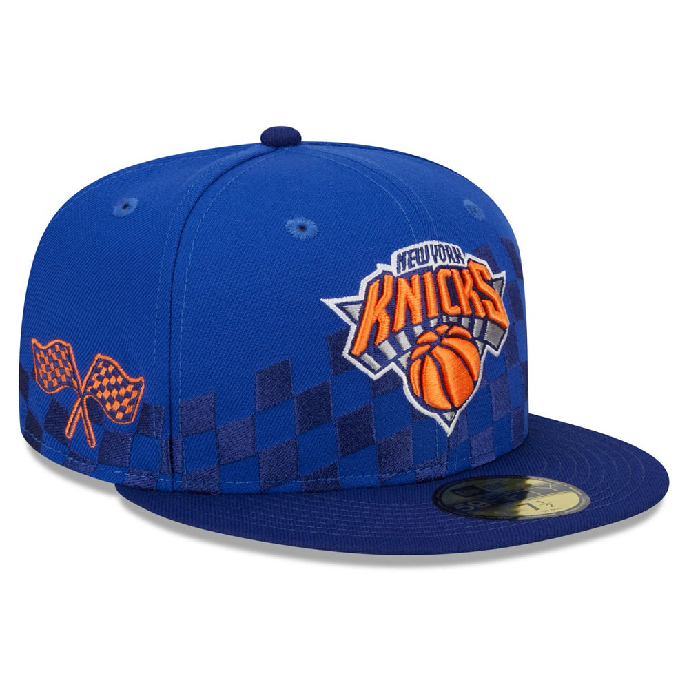 New York Knicks Rally Drive Checkerboard 59FIFTY Crown Fitted Hat - Blue outlet