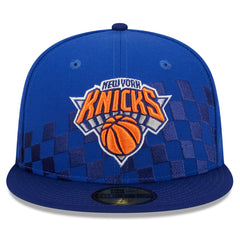 New York Knicks Rally Drive Checkerboard 59FIFTY Crown Fitted Hat - Blue outlet