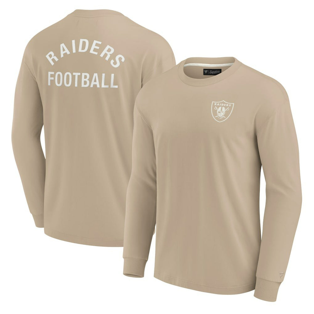 Las Vegas Raiders Unisex Elements Super Soft Long Sleeve T-Shirt - Khaki sale