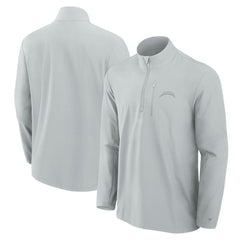 Los Angeles Chargers Front Office Micro Tonal Quarter-Zip Pullover - Gray discount