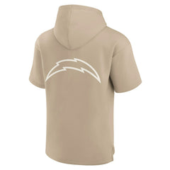 Los Angeles Chargers Unisex Elements Super Soft Fleece Short Sleeve Pullover Hoodie - Khaki on sale