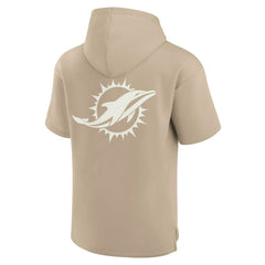 Miami Dolphins Unisex Elements Super Soft Fleece Short Sleeve Pullover Hoodie - Khaki discount