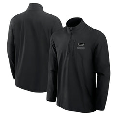 Green Bay Packers Front Office Micro Tonal Quarter-Zip Pullover - Black for sale