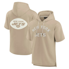 New York Jets Unisex Elements Super Soft Fleece Short Sleeve Pullover Hoodie - Khaki outlet