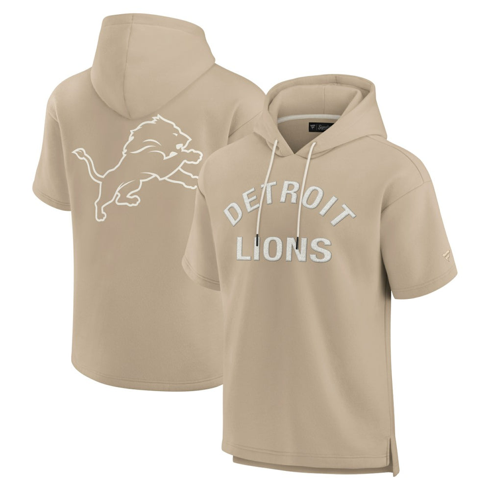 Detroit Lions Unisex Elements Super Soft Fleece Short Sleeve Pullover Hoodie - Khaki on sale