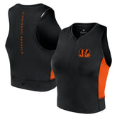Cincinnati Bengals Women's Studio Fitted Gym Tank Top - Black cheap
