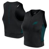 Philadelphia Eagles Women's Studio Fitted Gym Tank Top - Black cheap