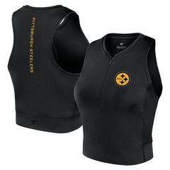 Pittsburgh Steelers Women's Studio Fitted Gym Tank Top - Black on sale