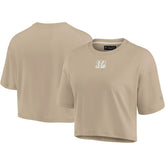 Cincinnati Bengals Women's Elements Super Soft Boxy Cropped T-Shirt - Khaki for sale